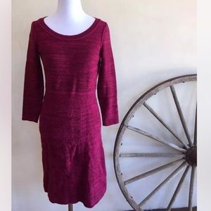 ANTHROPOLOGIE SPARROW Magenta Lambswool Cotton Soft Warm Knit Sweater Dress Nice
